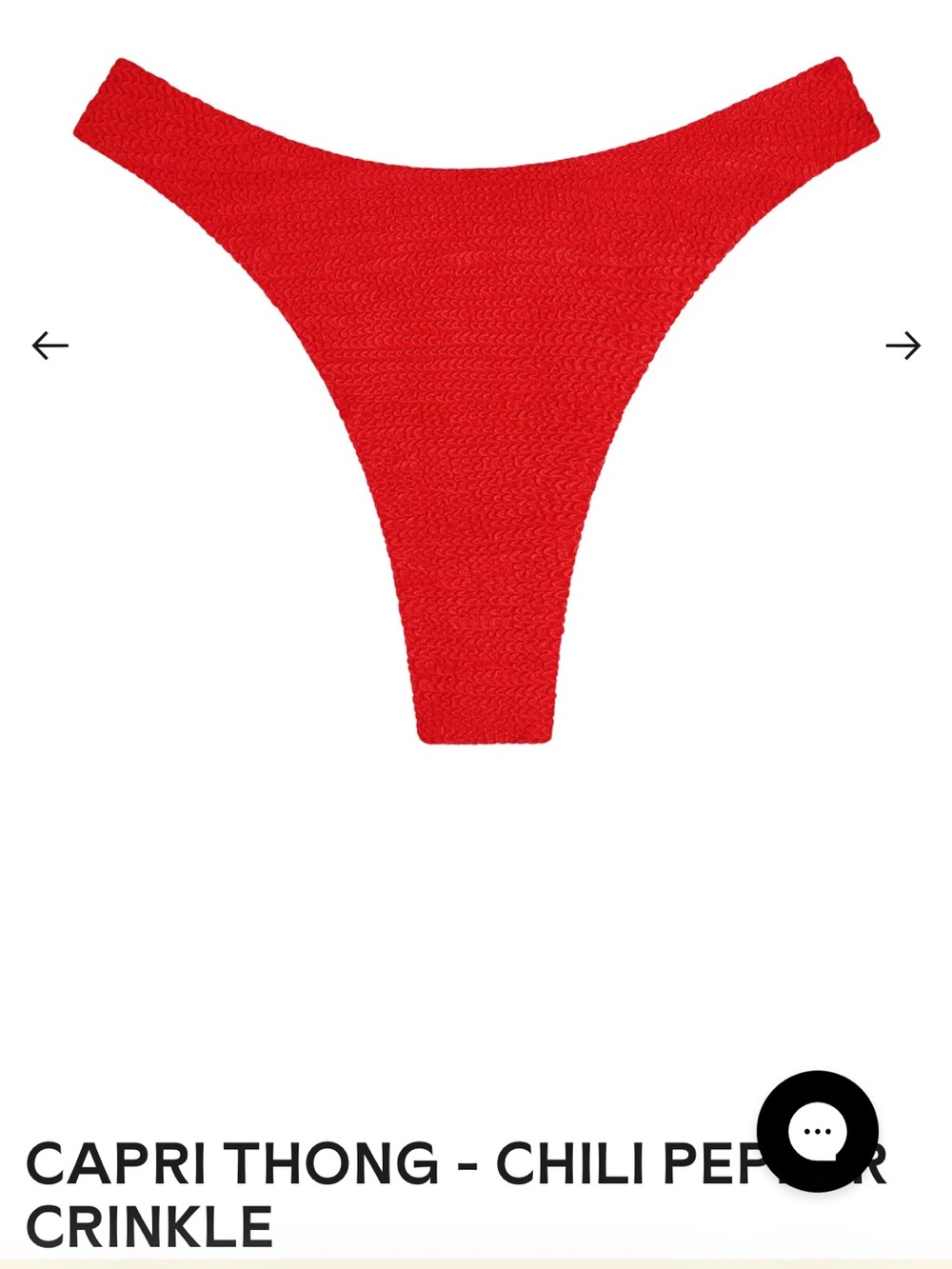 Monday Swimwear Red Crinkle Capri Thong Bottoms- Medium